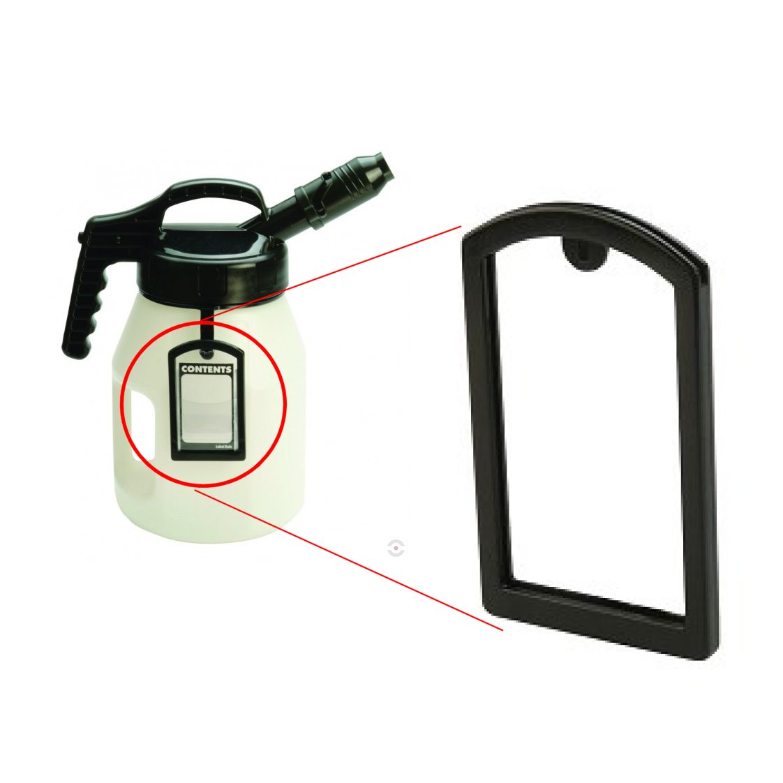 Oil-Safe Etiketholder, Sort 50,4x90mm